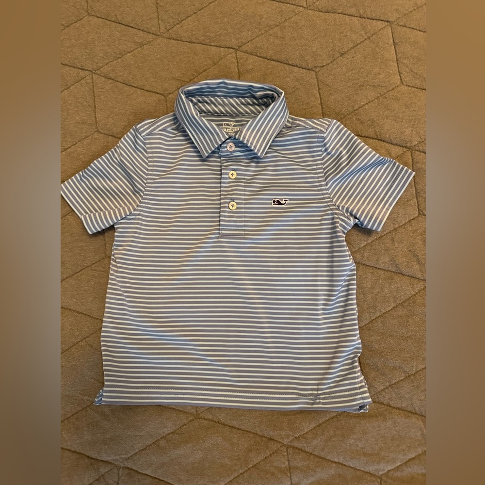 Vineyard Vines are a Striped Blue Polo Shirt for Boys
